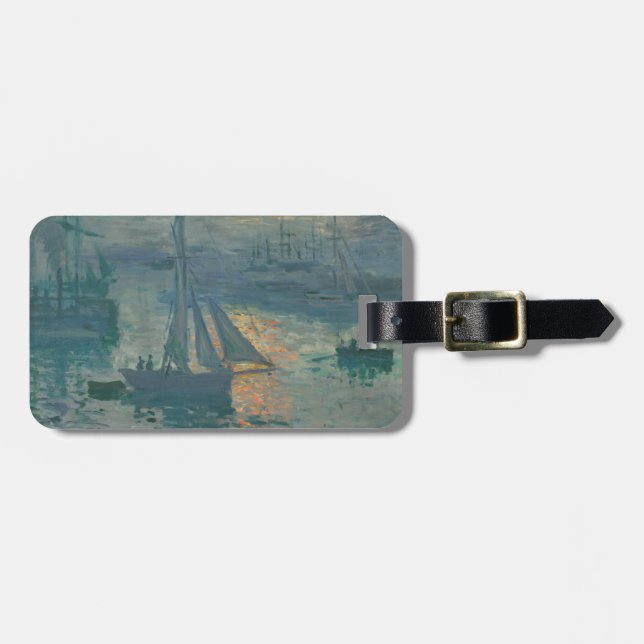 Étiquette À Bagage Monet Sunrise Marine Impressionnisme peinture (Devant horizontal)