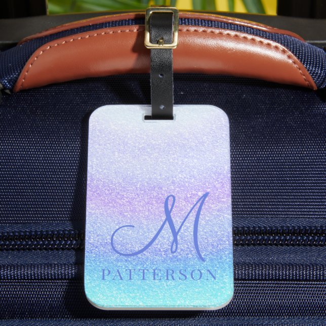 Étiquette À Bagage Monogram Girly Parties scintillant Chic Sparkle No (Insitu Rectoal 2)