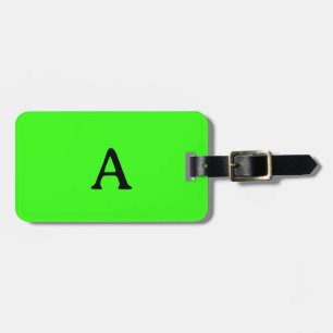 Étiquette À Bagage Monogram Neon Green Script Mariage Cadeau Favorise