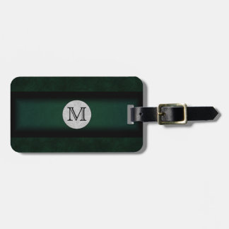 Étiquette À Bagage Monogramed en cuir vert