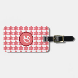 Étiquette À Bagage monogramme blanc brun simple et élégant personnali