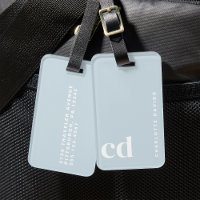Monogramme bleu clair mou