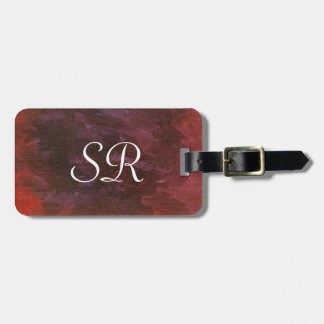 Étiquette À Bagage Monogramme brossé violet finition