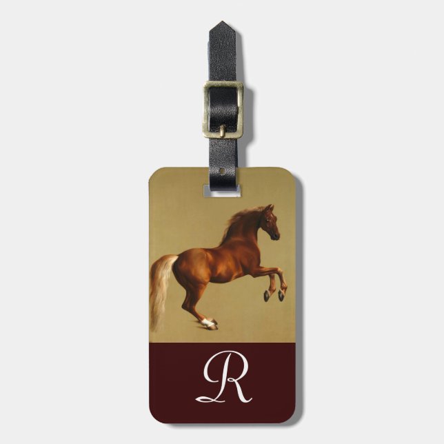Étiquette À Bagage MONogramme CHEVAL ROUGE (Devant Vertical)
