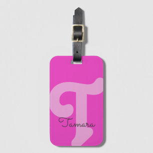 Étiquette À Bagage Monogramme clair Premier néon rose
