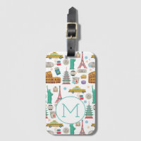 Monogramme coloré de motif de points de repère