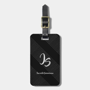 Étiquette À Bagage Monogramme d'argent élégant pour un homme d'affair