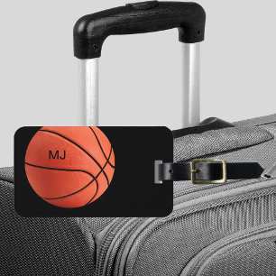 Étiquette À Bagage Monogramme de basket-ball cool