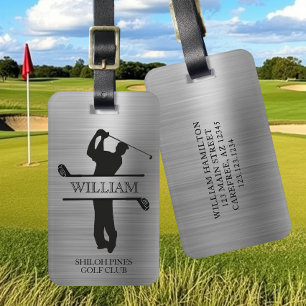 Étiquette À Bagage Monogramme de golf personnalisé