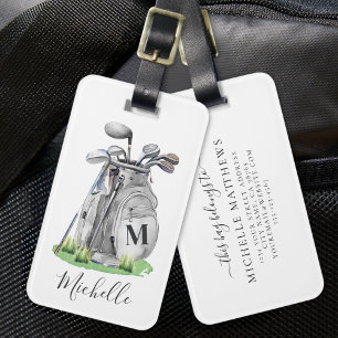 Étiquette À Bagage Monogramme de golf personnalisé