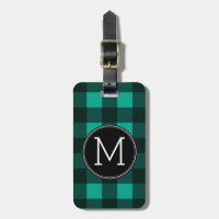 Monogramme de Motif à bison vert et noir