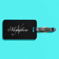 Monogramme de nom noir et blanc personnalisé uniqu