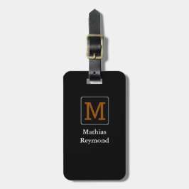 Étiquette À Bagage monogramme de voyageur classe et moderne