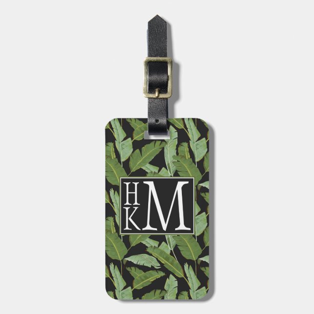 Étiquette À Bagage Monogramme des palmettes | (Devant Vertical)