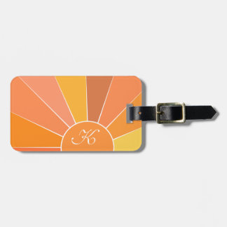 Étiquette À Bagage Monogramme | Dessin de soleil abstrait personnalis