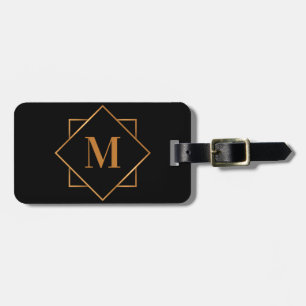 Étiquette À Bagage Monogramme d'or