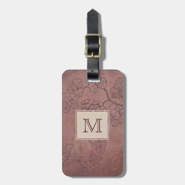 Étiquette À Bagage Monogramme du cépage de Bourgogne (Devant Vertical)