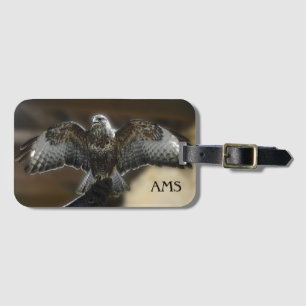 Étiquette À Bagage Monogramme du refuge faunique Hawk avec ailes