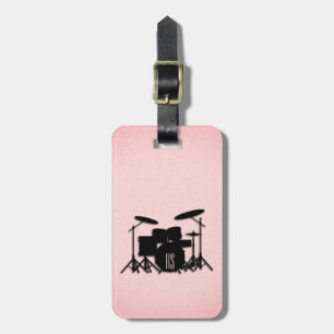 Étiquette À Bagage Monogramme Ensemble de musique Design rose