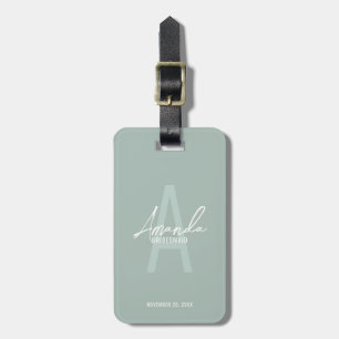 Étiquette À Bagage Monogramme et nom d'une servante d'État moderne pe