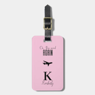 Étiquette À Bagage Monogramme et nom personnalisés en typographie mod