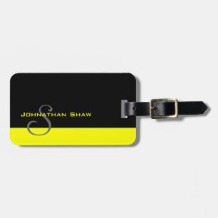 Étiquette À Bagage Monogramme fait sur commande 5 (jaune)