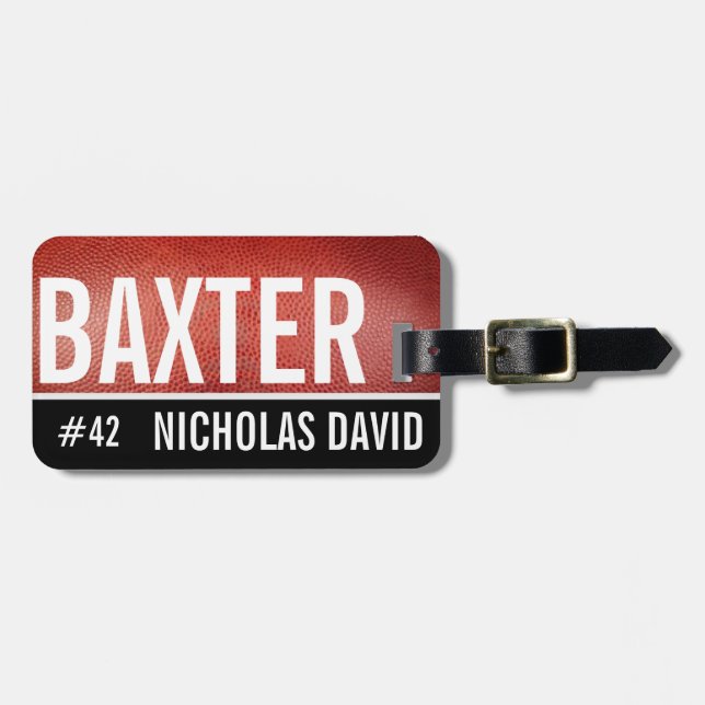 Étiquette À Bagage MONOGRAMME fait sur commande d'étiquette de bagage (Devant horizontal)