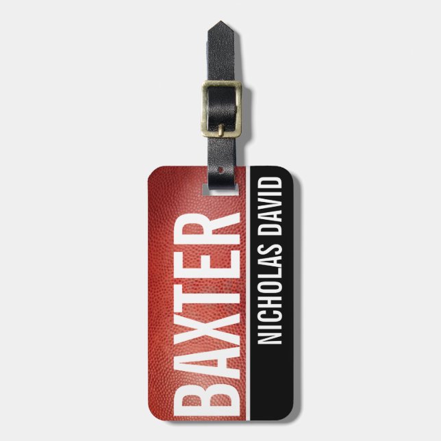 Étiquette À Bagage MONOGRAMME fait sur commande d'étiquette de bagage (Devant Vertical)