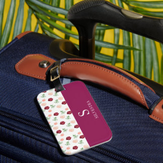 Étiquette À Bagage Monogramme floral