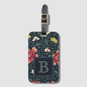 Étiquette À Bagage Monogramme floral antique vintage joli