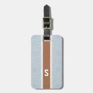 Étiquette À Bagage Monogramme géométrique de motif d'abrégé sur chic
