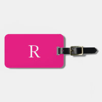 Monogramme Initiales Nom Personnalisé Blanc Rose C