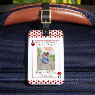 Étiquette À Bagage Monogramme Lecture Carte Mariage Photo Enregistrer