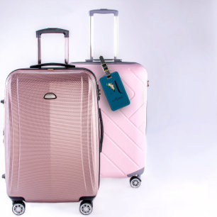 Étiquette À Bagage Monogramme M Fleur d'aquarelle cobalt Bagage Balis