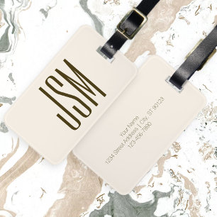 Étiquette À Bagage Monogramme, marque ou nom commercial   Brown non b