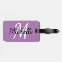 Monogramme mauve moderne simple Initiale et nom