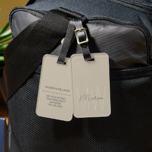 Étiquette À Bagage Monogramme moderne