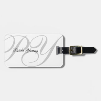 Étiquette À Bagage Monogramme moderne fait sur commande 2