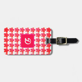 Étiquette À Bagage monogramme moderne floral élégant