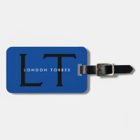 Monogramme moderne tendance bleu noir