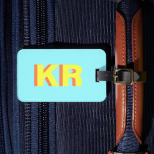 Étiquette À Bagage Monogramme moderne tendance ombre personnalisée