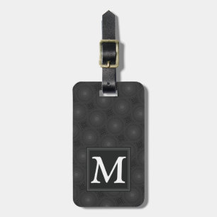 Étiquette À Bagage Monogramme motif des cercles de charbon
