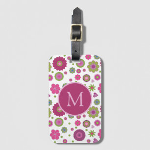 Étiquette À Bagage Monogramme Motif Fleur Snazzy
