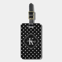 Monogramme noir et blanc de point de polka
