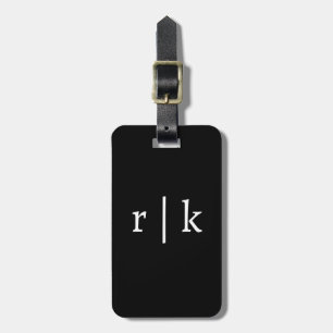Étiquette À Bagage Monogramme Nom personnalisé Noir Blanc Cadeau Favo