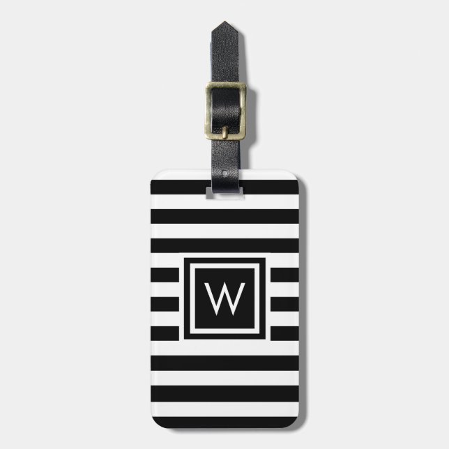 Étiquette À Bagage Monogramme personnalisé (Devant Vertical)