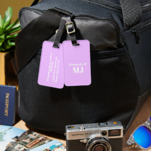 Étiquette À Bagage Monogramme personnalisé et coordonnées recto verso