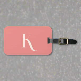 Étiquette À Bagage Monogramme Personnalisé Fille Blush Rose Nom initi
