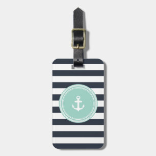 Étiquette À Bagage Monogramme Personnalisé Mer et Marine Nautique
