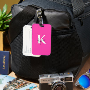 Étiquette À Bagage Monogramme personnalisé moderne et dynamique -